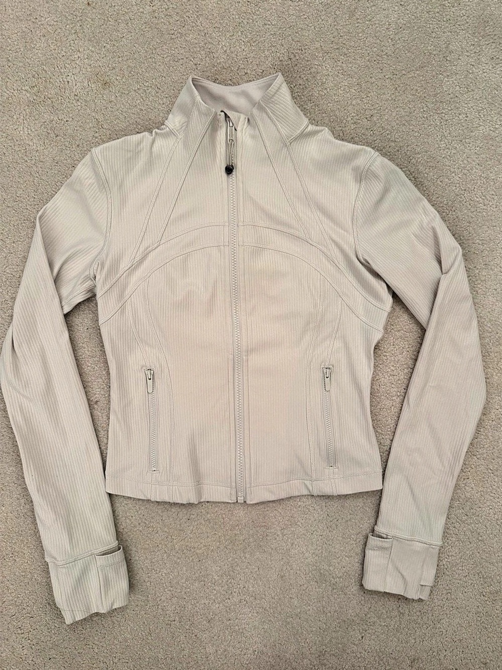 Lululemon Define Jacket Ribbed Shimmer Ivory White Size 6 Y2K Balletcore